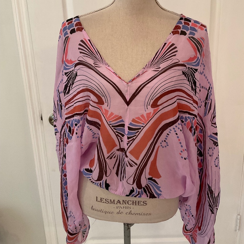 Free People Violet Long Sleeves Top Size L